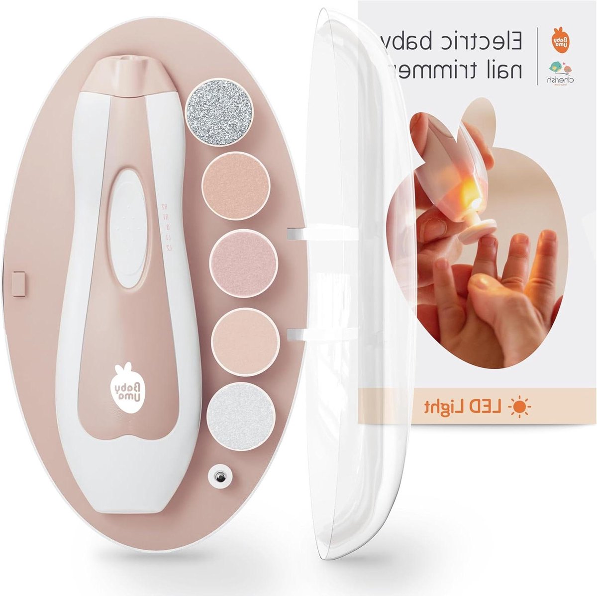 Elektrische Nagelvijl - Baby Vijl - Baby Nagels Verzorgen - Ingebouwd LED Licht - 15.6 cm - Wit
