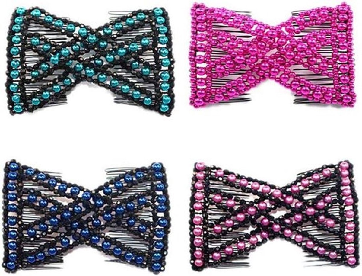 Vrouwen Haar Kam Clip - Styling Kammen - Kristal Kraal - Rekbare Clips - Haaraccessoires