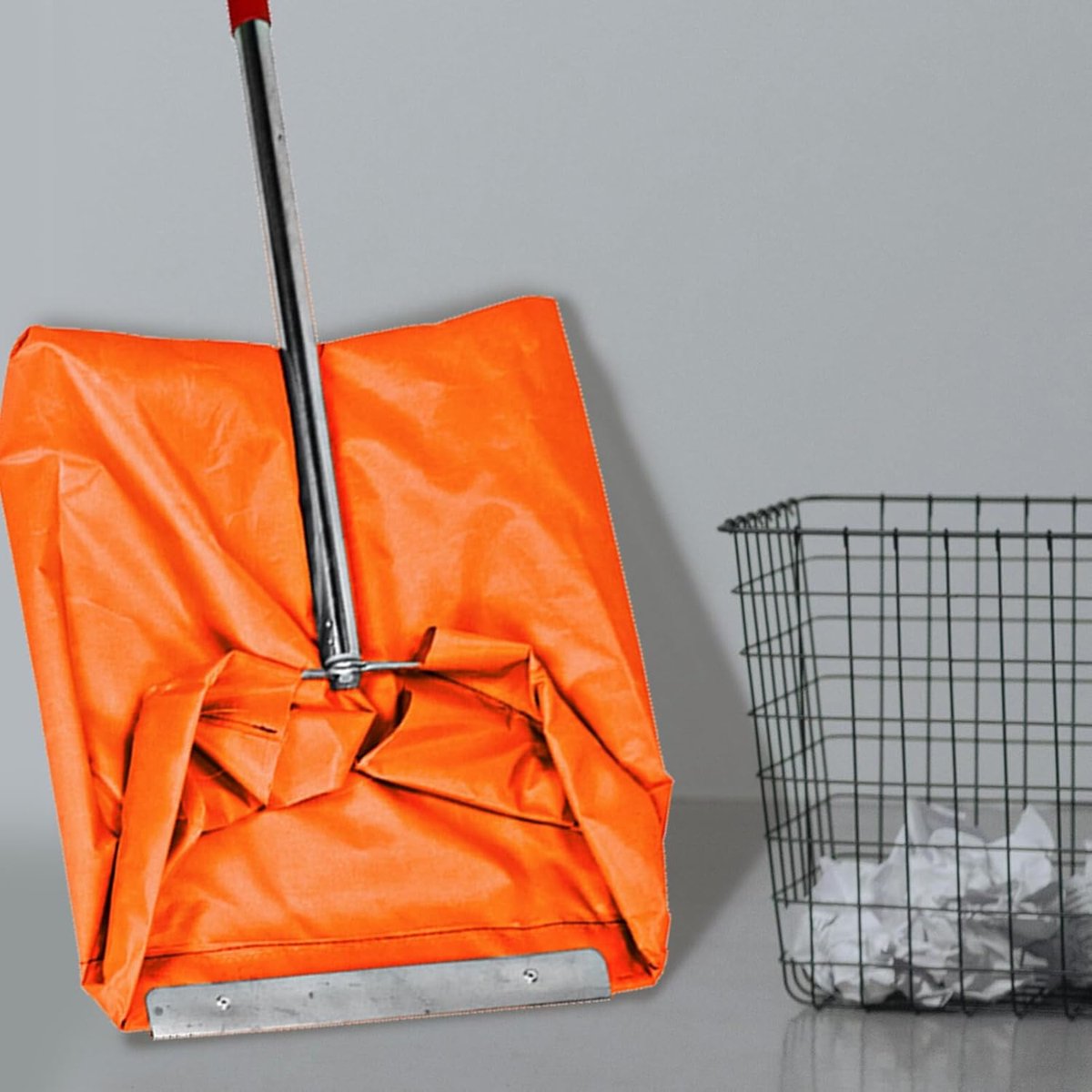 Grote Stofblik - Afvalzak Houder - Buiten Opruimen - Winddicht Ontwerp - 725 cm - Oranje
