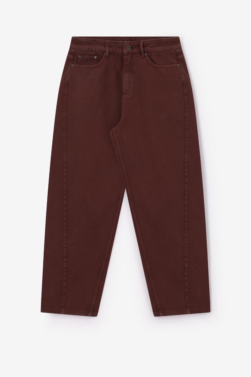 Sissy-Boy - Donkerbruine cropped mid waist barrel jeans