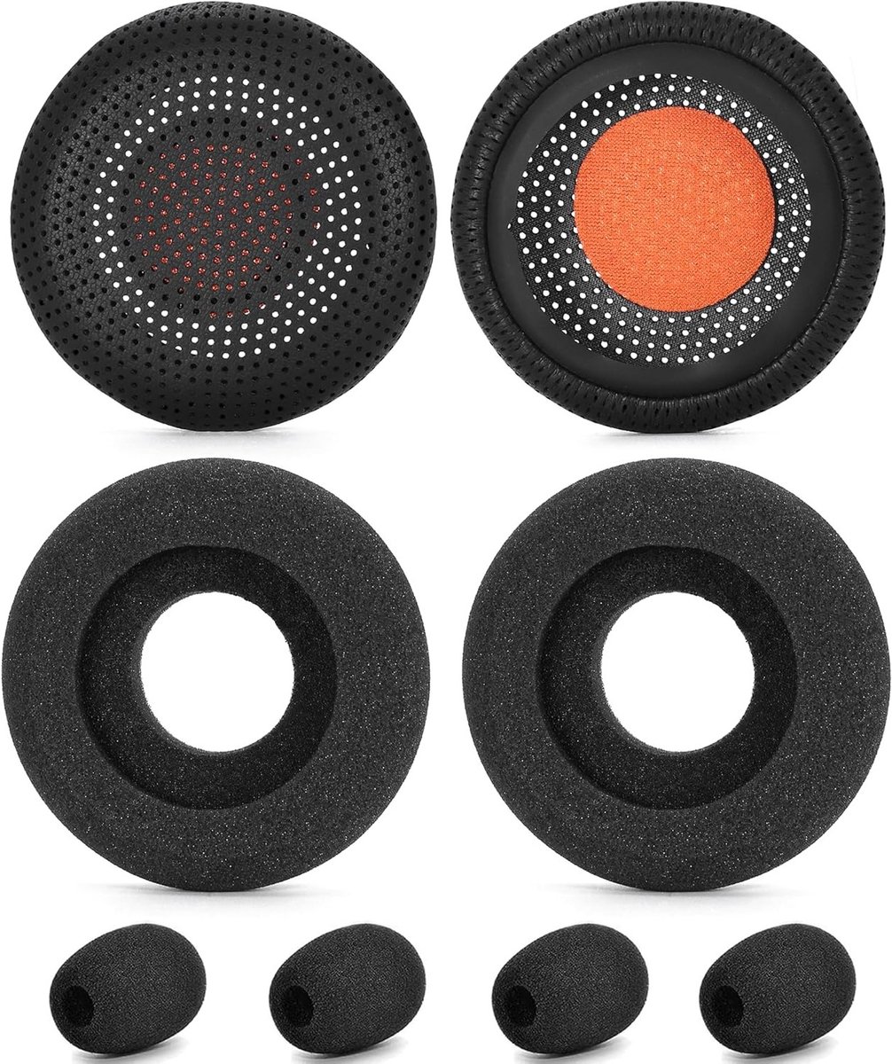 Vervangende Oorkussens en Microfoon Schuim met Ronde Gaten - Geschikt voor Plantronics en Jabra Headsets, Comfortabel en Duurzaam voor Langdurig Gebruik