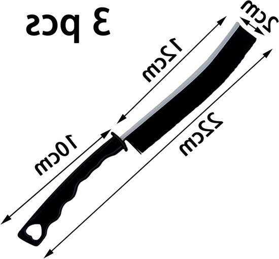 Set van 3 Schoonmaakborstels voor Kieren, Voegen en Smalle Ruimtes - Zwart van Merkloos	 — afbeelding 5