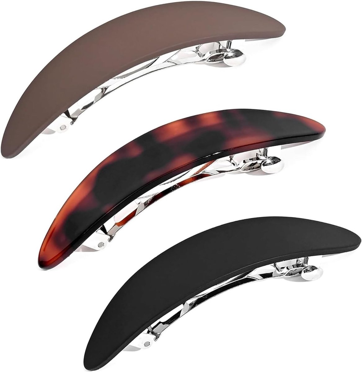 Set van 3 Haarklemmen voor Vrouwen, Franse Ontwerp, Geschikt voor Dun en Fijn Haar, Turtle Shell Stijl, Ideaal voor Diverse Haarstijlen