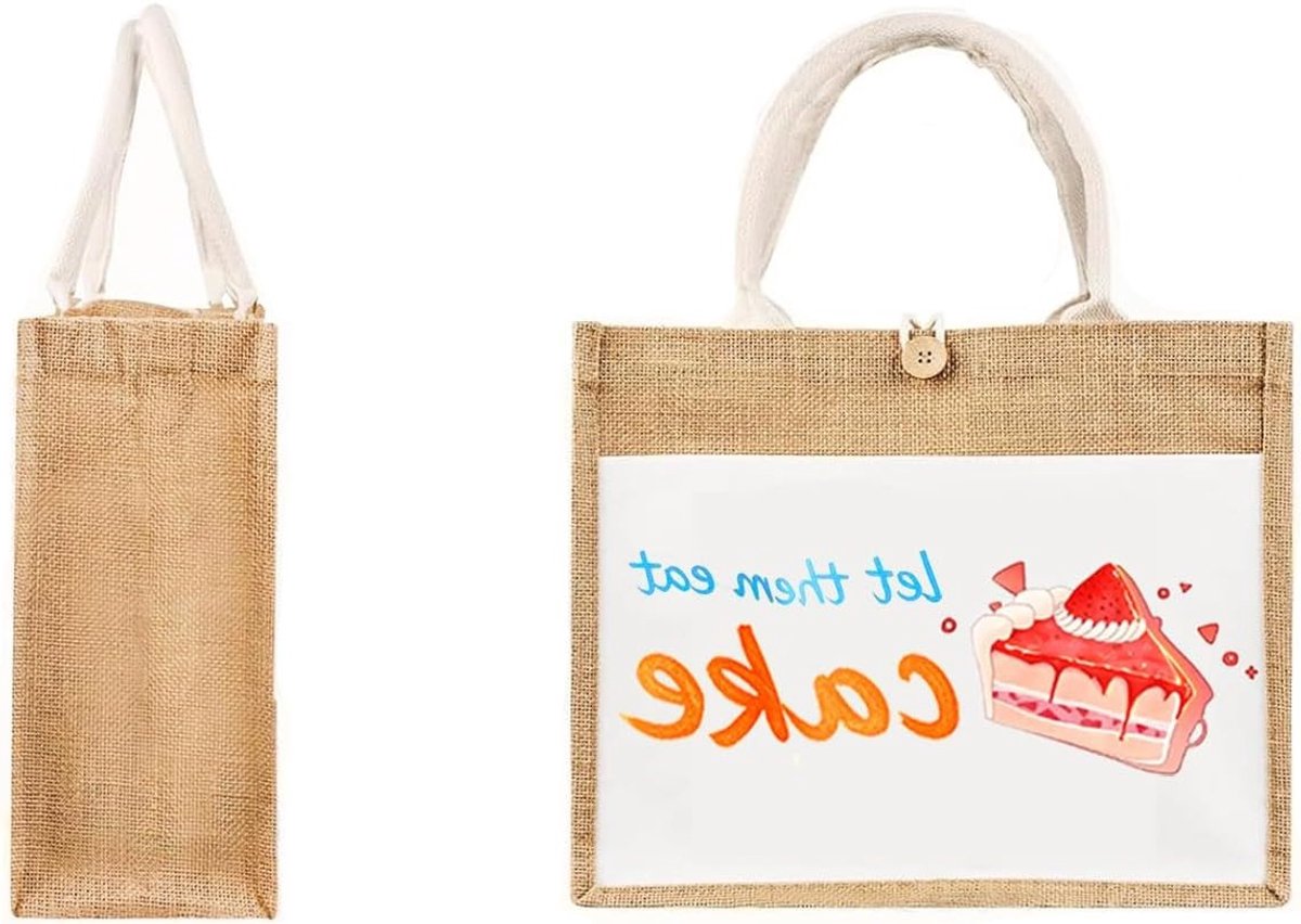 Elegante Jute Tas met Letters en Bloemen voor Vrouwen - Perfect voor Verjaardagen, Bruiloften en Moederdag