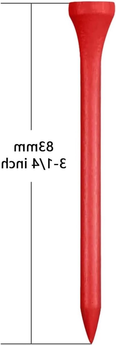 Tees 83mm 100 Stuks, Lange Houten Golf Tees (Rood, 3-1/4 inch) — afbeelding 5