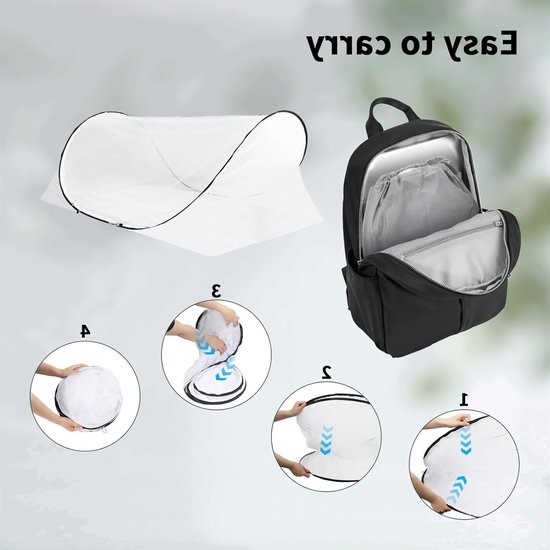 Pop-up Muggennet 200x100x70cm voor eenpersoonsbed - Vouwbaar, draagbaar en ideaal voor kamperen, reizen en buitengebruik met eenvoudige installatie — afbeelding 5