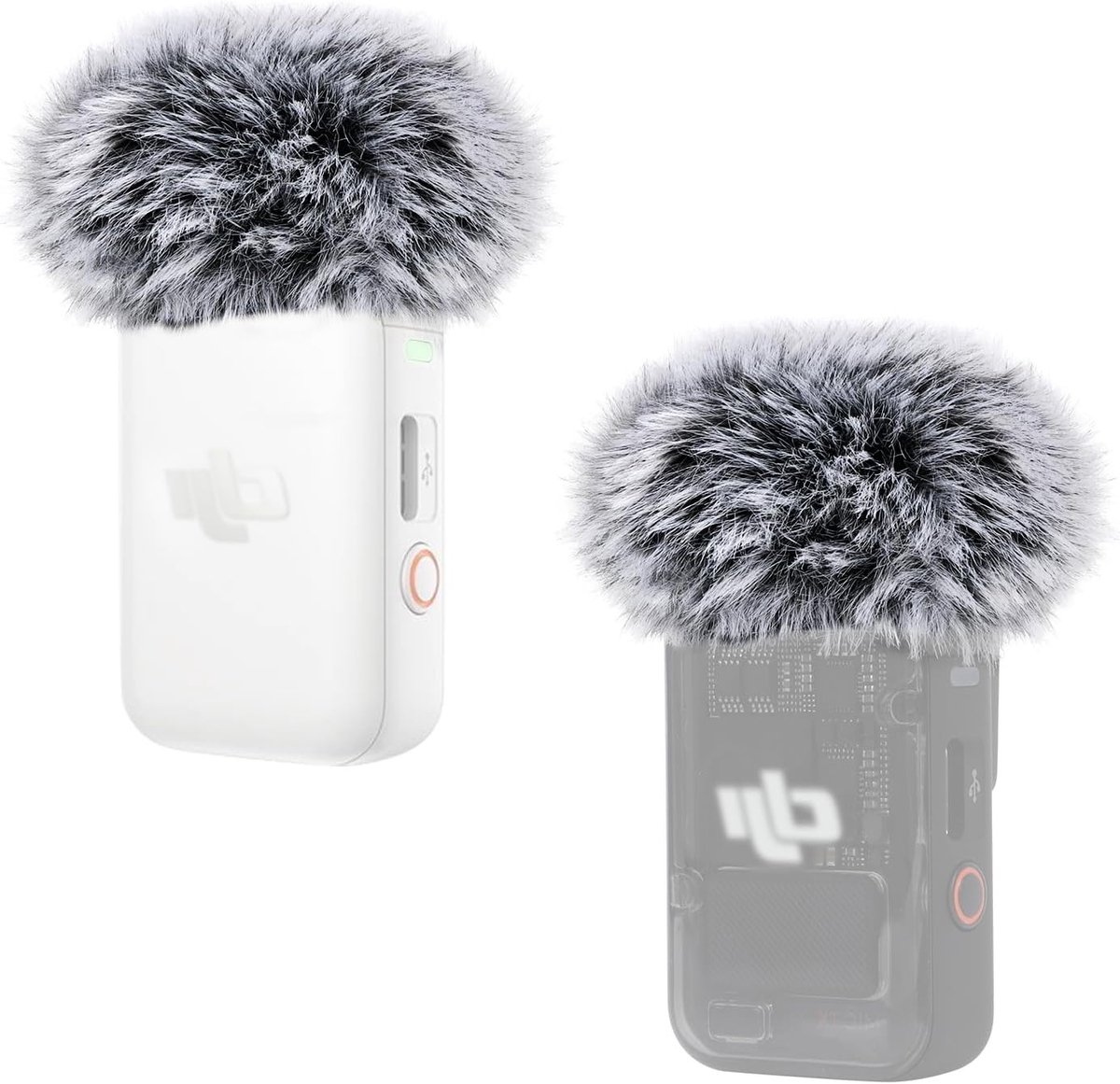 Set van 2 Furry Windschermen voor DJI Mic 2 - Microfoon Wind Muff voor Draadloze Lavalier Microfoon, Ideaal voor Buitenopnames en Koude Weersomstandigheden