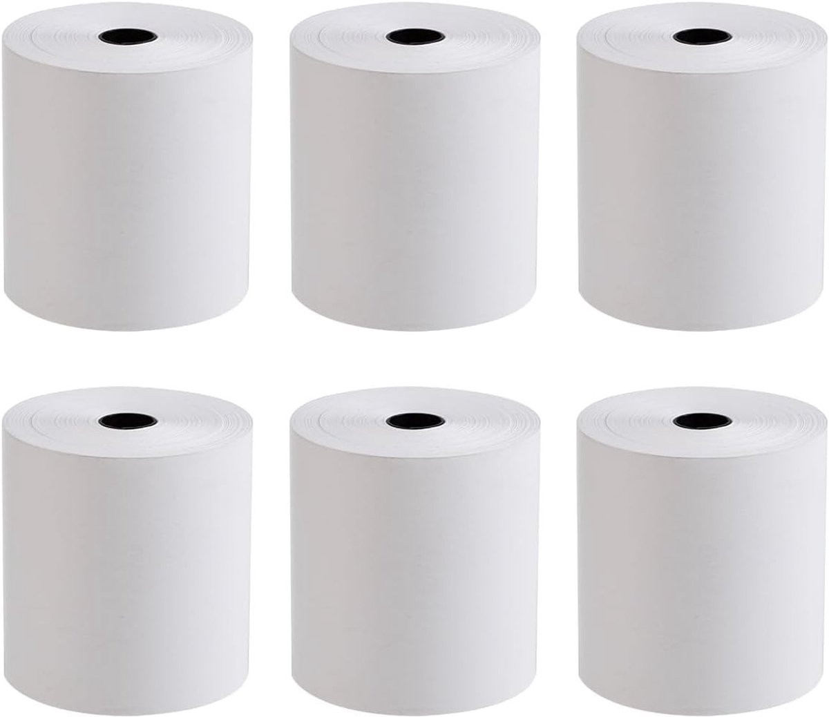 Premium thermisch papierrollen 80 x 80 mm voor kassasystemen en EPOS-printers, BPA-vrij, wit, 6 stuks, ideaal voor point-of-sale toepassingen.