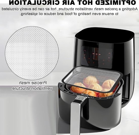 RVS Spatdeksel voor Airfryer, Magnetisch Spatdeksel voor Veilig Koken, Geschikt voor Diverse Modellen en Maten van Merkloos — afbeelding 3