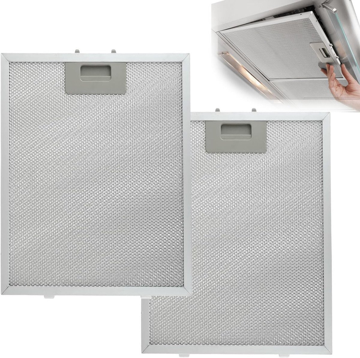 2 Stuks Wasbaar Aluminium Filter voor Afzuigkappen, Vetfilter en Metaalfilter (320 x 260 mm) voor Efficiënte Vetverwijdering en Verbeterde Luchtkwaliteit