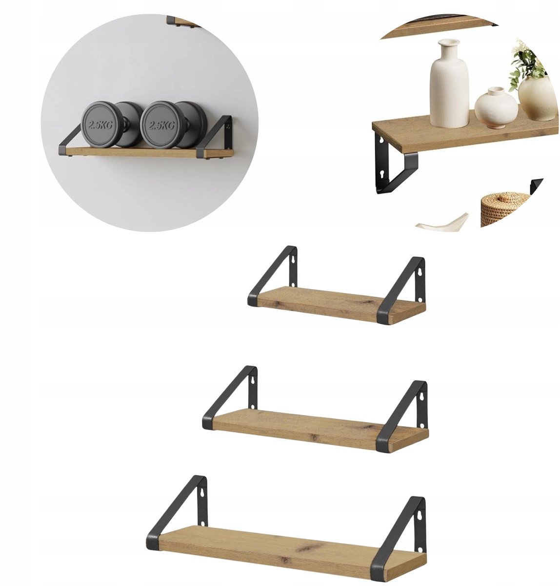 Matkam Artisan Serie - Wandrek - Rustiek - Loft Design - Set van 3