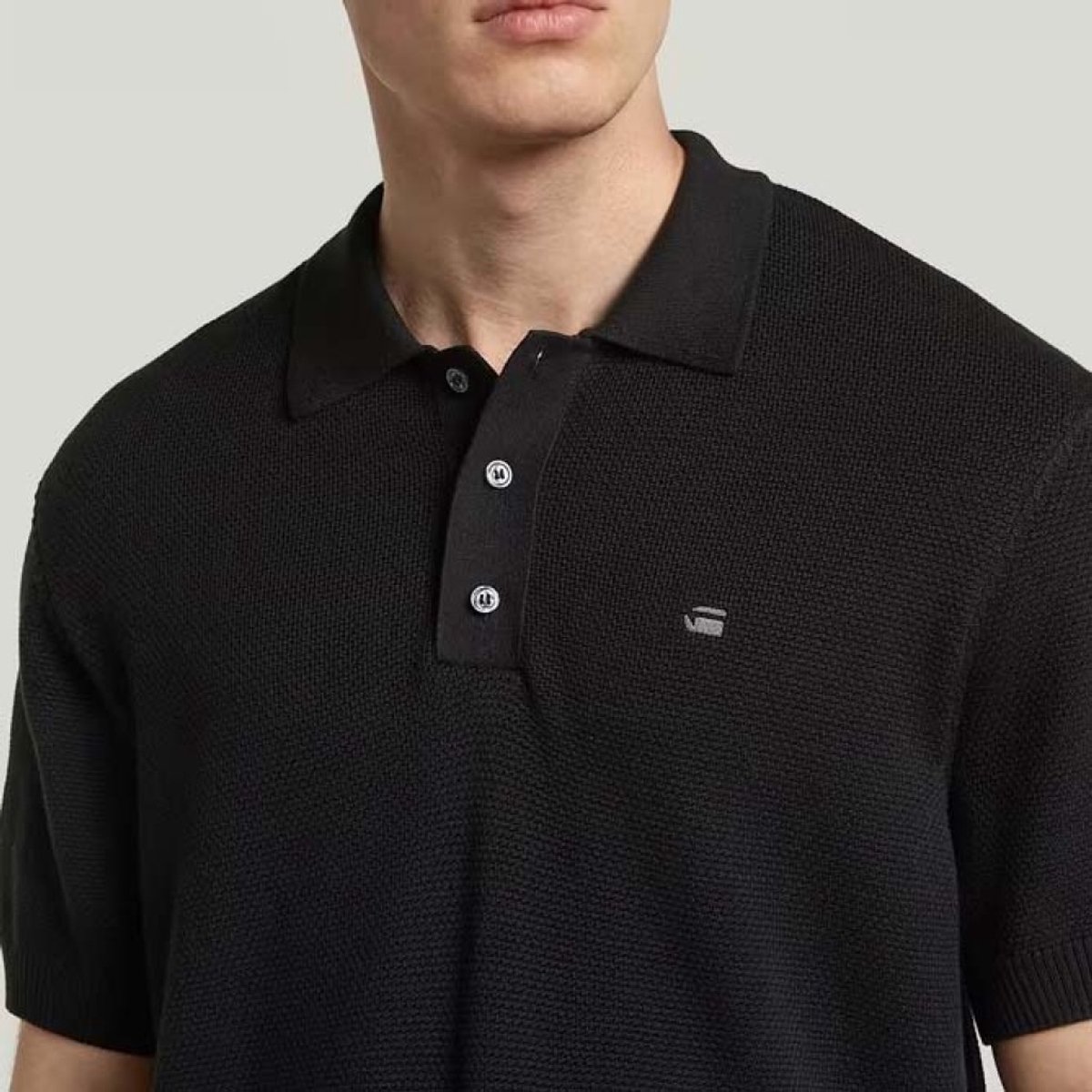 G-Star Knitted polo ss Heren Gebreide truien Zwart