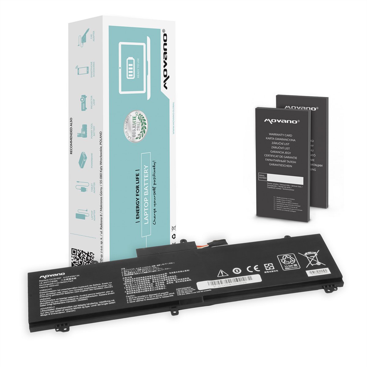Movano Serie - Laptop Batterij - Li-Ion - Compatibel - Veilig