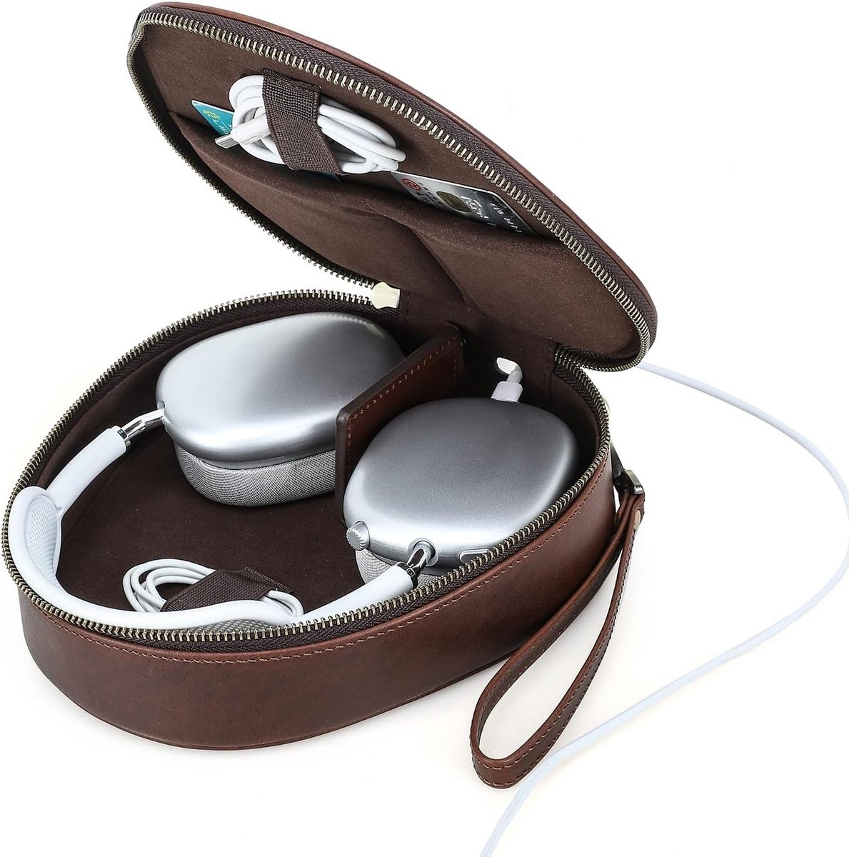 Luxe leren hoes voor draadloze koptelefoon, geschikt voor Apple AirPods Max, beschermt tegen krassen en stoten