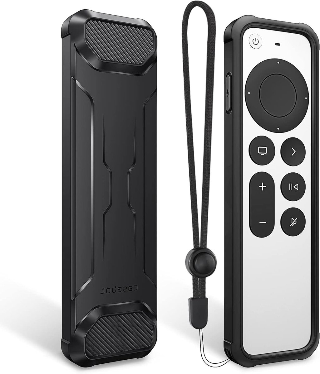 Beschermhoes voor Apple TV Siri Remote 2021 2022, Schokbestendige TPU Case voor 4K en HD Remote, Zwart en Duurzaam Design