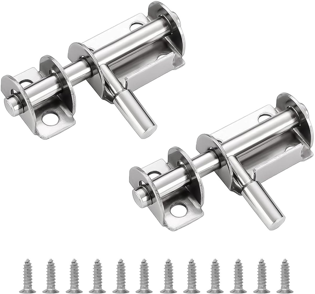 Seb2 - Deursloten - Mini Locking Bolt - Functioneel en stijlvol - Zilver - Deursluiter - Voor badkamer en schuur - 14-delig
