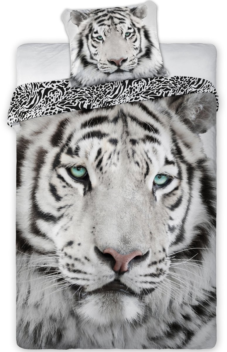 Animal Pictures Tijger - Dekbedovertrek - Eenpersoons - 140 x 200 / 70 x 90 cm - Katoen