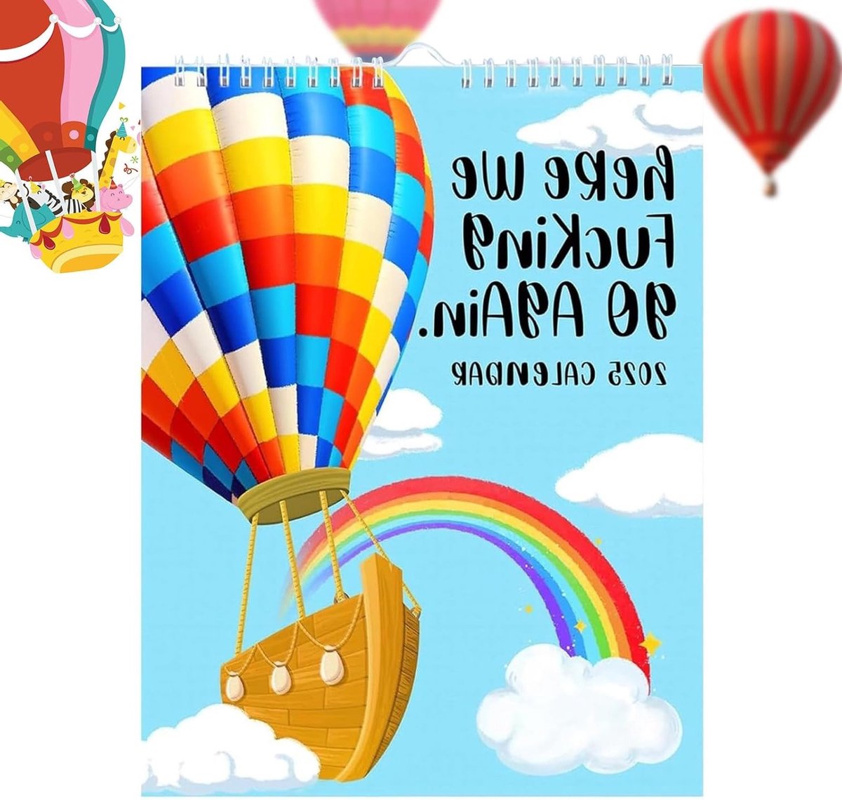 Familie Kalender 2025 met Vrolijke Luchtballonnen en Regenboog, Muurkalender voor Gezinsplanning en Kantoororganisatie