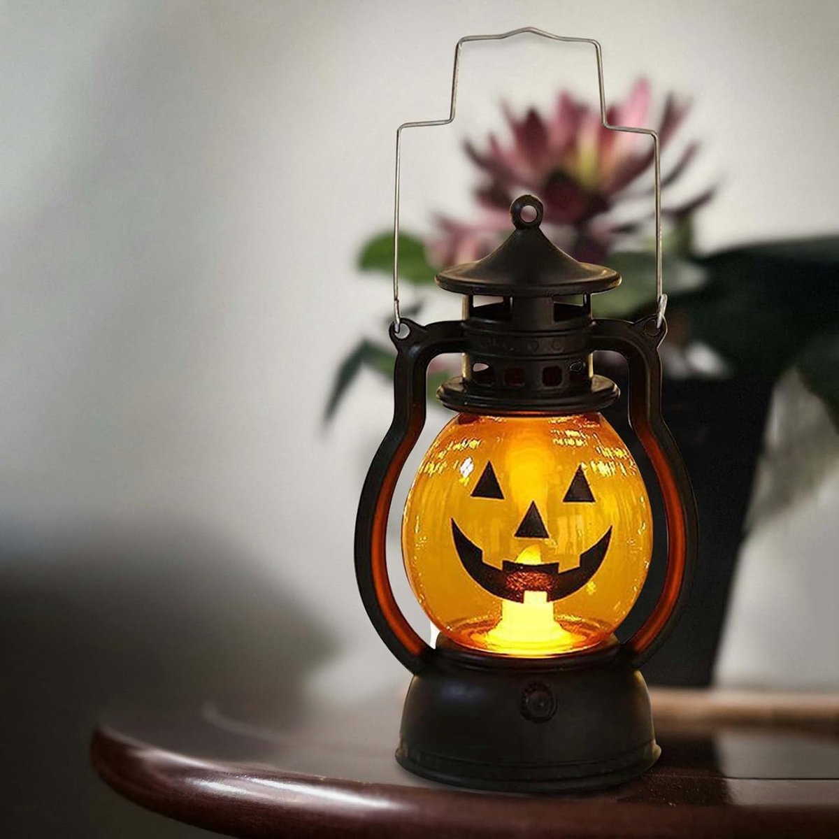 carmdering - Halloween Pompoenlamp - Mini Pompoen Decoratie - LED Pompoenlamp - Grappig, batterij, 24 uur - Veilig en rookvrij, makkelijk op te hangen - Perfect voor thuis en feestjes - Binnen en buiten