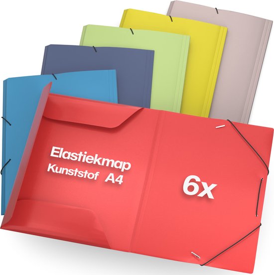 Dossier élastique A4 - 6 pièces, Dossier élastique A4, Avec 3 rabats, PP, Pour garçons, filles et enfants - Dossiers avec élastique, Dossier document A4 - Été - ACROPAQ