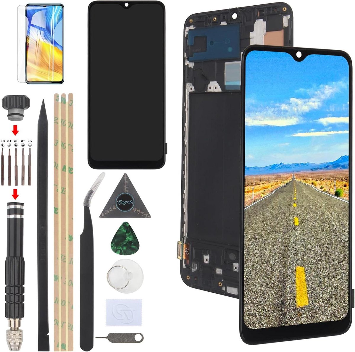 LCD-scherm vervanging voor Samsung Galaxy A70 A705 - Display A705FN A705MN/DS - Touchscreen digitizer montagescherm - met frame - niet ondersteund door vingerafdruk - content nodig .