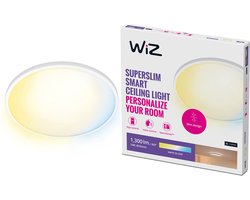 WiZ Plafondlamp SuperSlim – Diameter: 25 cm – Warm- tot Koelwit Licht – Slimme LED Verlichting – Geïntegreerde LED – 14W – Wit – Wi-Fi