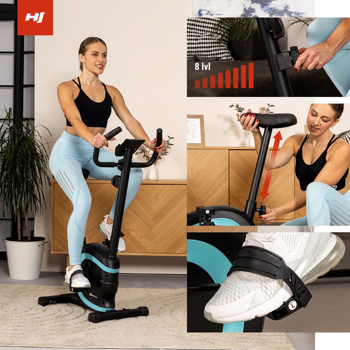 Hop-Sport Hometrainer HS-015H - Compacte Fitnessfiets voor - afbeelding 2