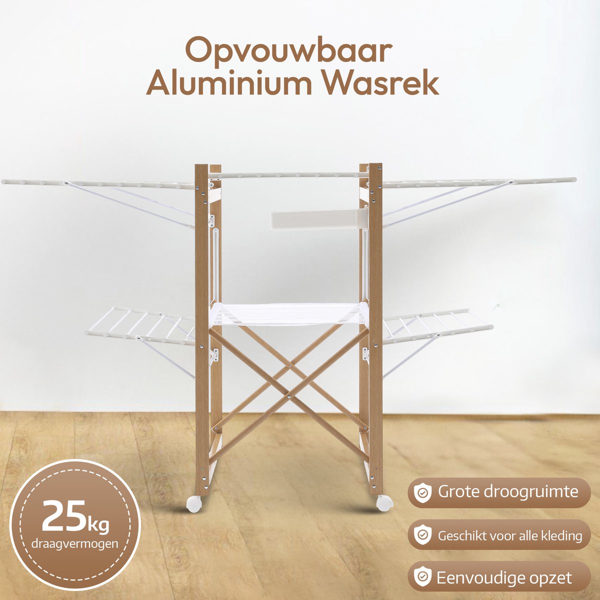 Inklapbaar metalen flessenrek (H 22 cm) Elio Zwart - Keukendecoratie