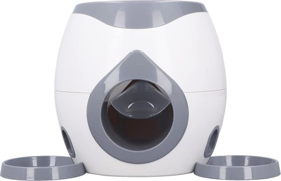 Automatische Balwerper, Interactieve Hondenballenwerper Ophaalmachine Tennisbalwerpmachine met 2 Voerbakken voor Kleine Tot Grote Honden, 2 Ballen Inbegrepen