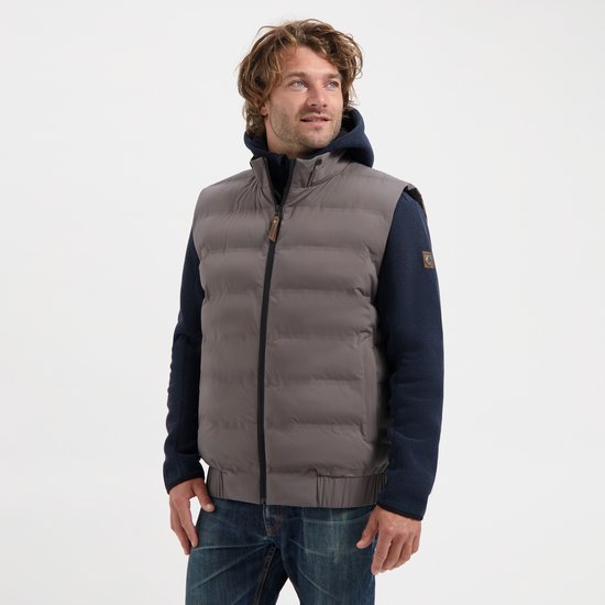 Travelin- Gilet doublé pour homme - Déperlant - Gris foncé