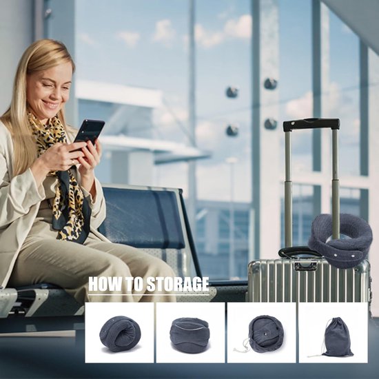 Set d'oreillers de voyage confortables Inovra ® avec support ergonomique du cou et des épaules pendant le voyage