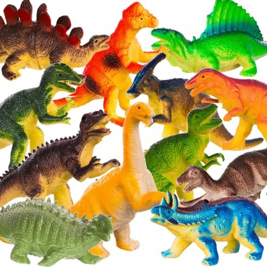 Kruzzel Dinosaurussen Figuren Set - 12 Stuks - Realistisch en Kleurrijk