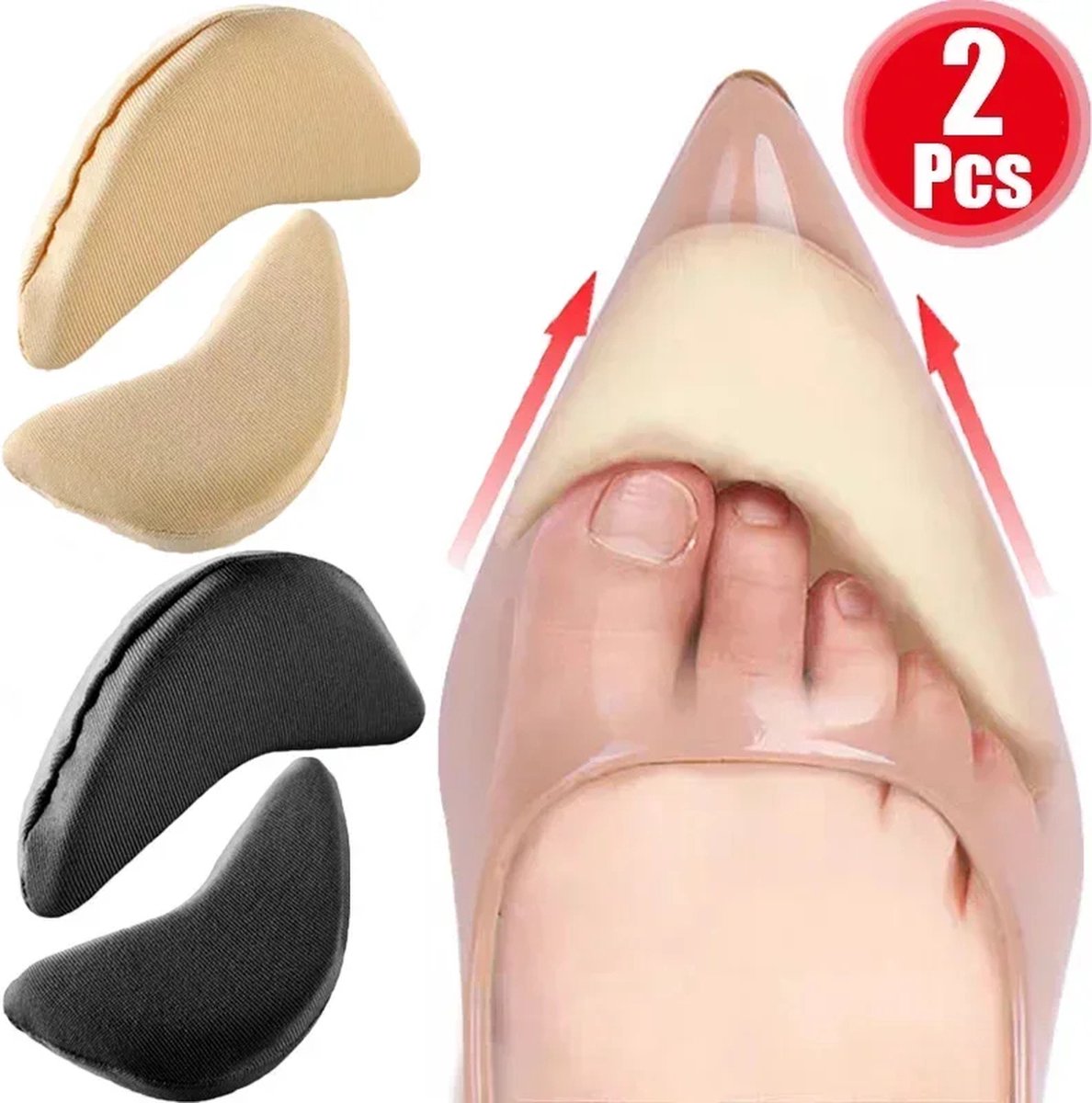 Spons Voorvoet Inlegzolen Vrouwen | Pijnbestrijding Hoge Hak Inlegpads | Comfortabele Schoenaccessoires | Maat Filler en Protector voor Verminderen van Druk | Inlegzolen voor Hakken | Voorvoet Kussen voor Schoenen