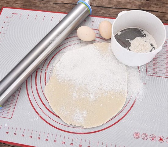 Roestvrijstalen Deegroller 30 Cm - Antiaanbak En Hygiënisch Voor Bakken Van Pizza Pasta En Cake