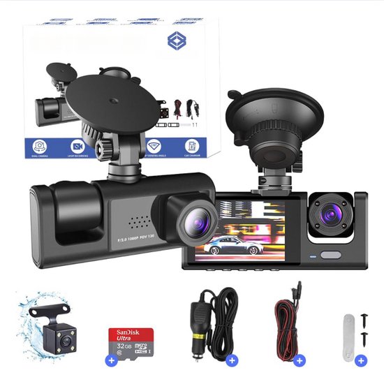 4K Dash Cam, 1080P FHD WiFi Auto Dash Camera met Nachtzicht, Auto Dashboard Camera Recorder 24 Uur Parking Monitor Dashcam voor Auto's