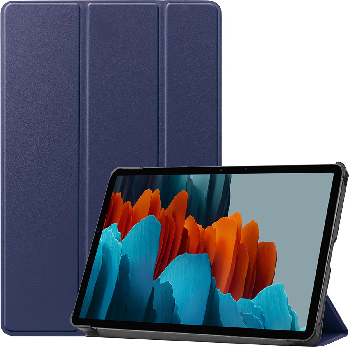 Cazy tablet Hoes geschikt voor Samsung Galaxy Tab S7 - TriFold Bookcase - Blauw