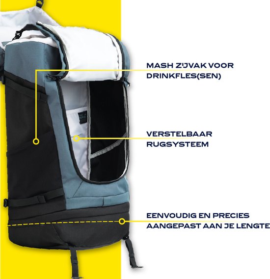 NOMAD® Batura 55 litres Blauw | Sac à dos Premium pour femmes et hommes | Randonnée - Sac à dos de trekking avec Flight Bag / Housse