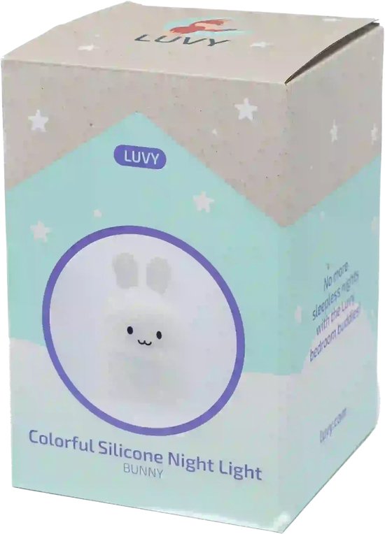 Nachtlamp - Nachtlampje - Kinderlampje - Babylampje - Nachtlamp Baby - Nachtlamp Kind - Slaaplampje - Oplaadbaar Nachtlampje - Siliconen Nachtlampje - Nachtlamp met Timer - Babykamer Lamp - Kinderkamer Lamp - Konijn Nachtlampje - Konijn Lamp van Luvy — afbeelding 5