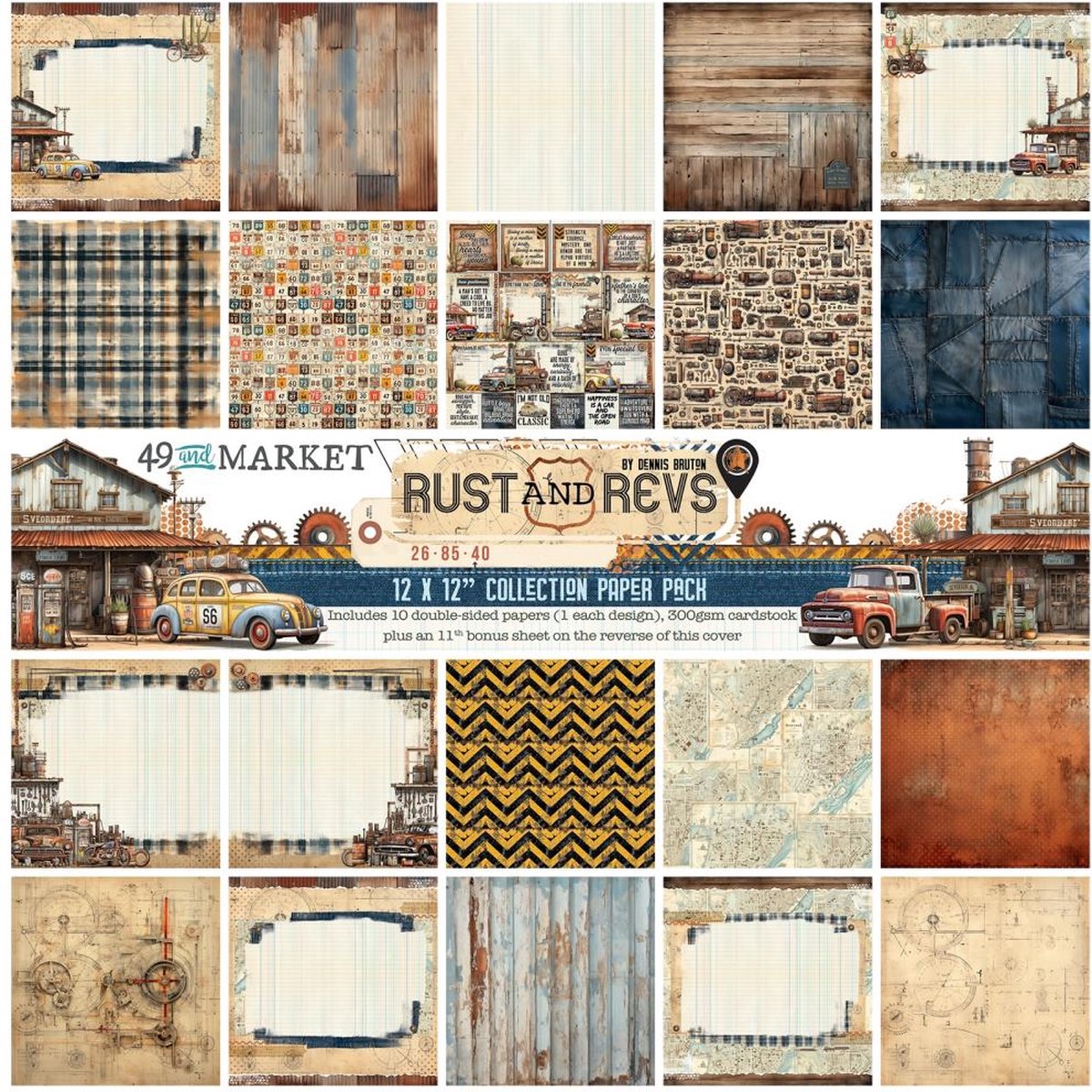 49 And Market - Rust And Revs Collection Pack 12"X12"