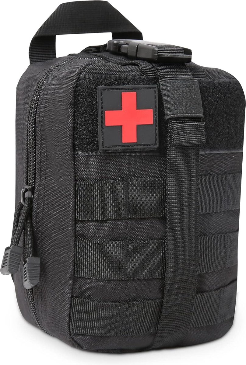 Goedkoopste Tactische Medische Kit, Outdoor Medische Tas, EHBO-Kit Militair, Nylon Tactische Eerste Hulp Kit voor Outdoor, Noodtas, Eerste Hulp Zak, Zwart