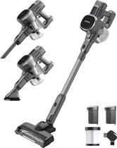 Bol.com Auronic Steelstofzuiger - Draadloos - Zonder Zak - Op Accu - Zelfstaand - 220W - Extra Batterij - Vacuum Cleaner - Grijs aanbieding