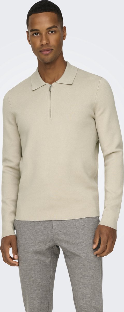 ONLY&SONS - ONSCOOPER REG LS 12 HALF ZIP POLO NOOS - Heren - Gebreide truien