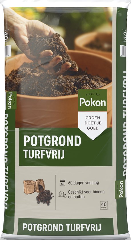 Pokon Turfvrije Potgrond Universeel - 40l - Potgrond buiten en binnen - 60 dagen voeding