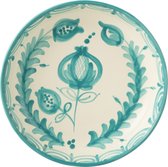 J-Line schaal Granada Low - keramiek - wit/aqua - large