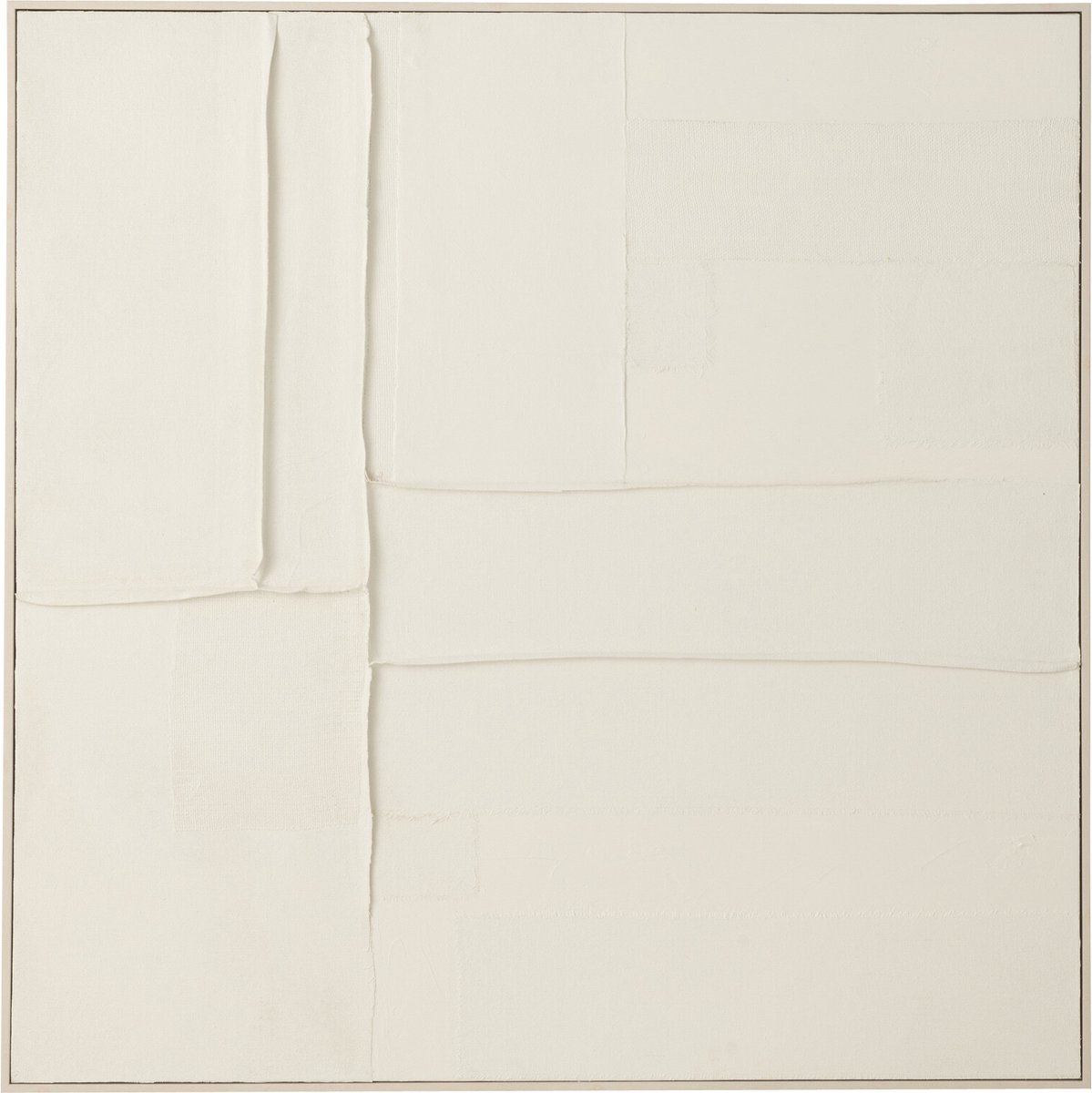 J-Line schilderij Log - canvas/dennenhout - wit