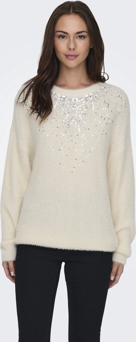 ONLY - ONLCLARIS LS SEQUINS O-NECK KNT - Dames - Gebreide truien