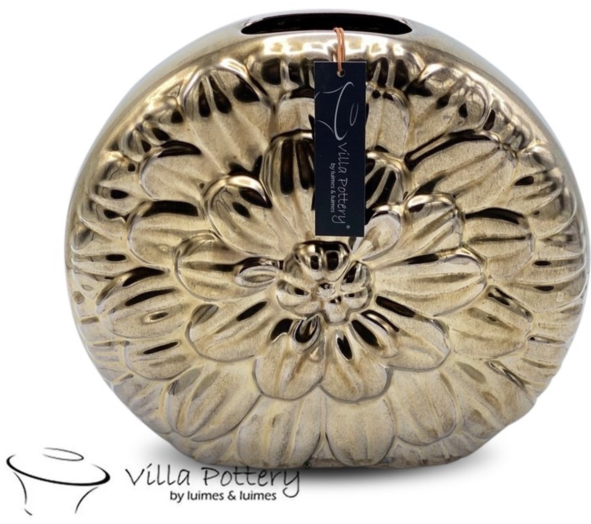 Tobago oud gouden vaas, 28x8x25