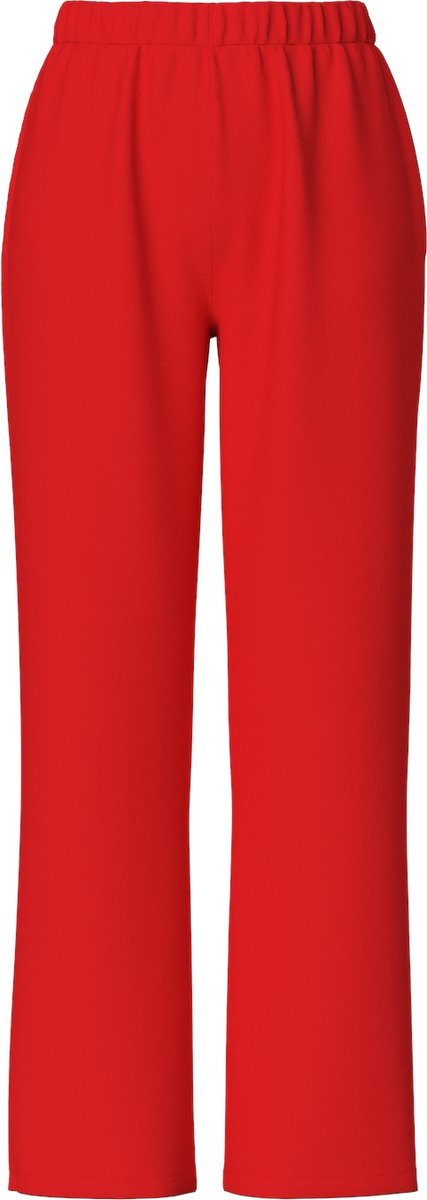 Pieces Summer wide pants dames - Loungewear broek - Katoenen lange pyjamabroek dames - Rood /
