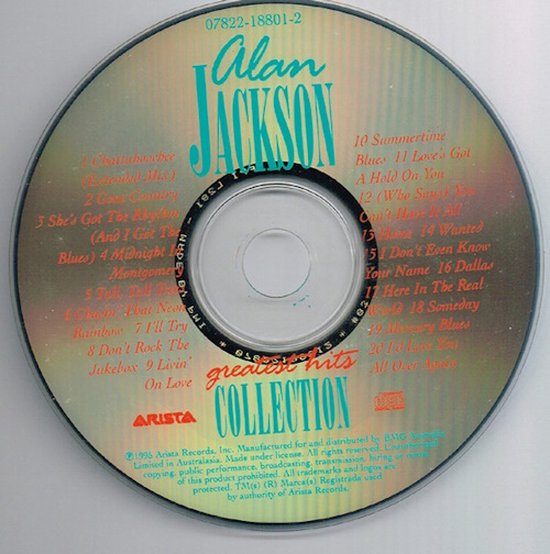 Alan Jackson "The Greatest Hits Collection" cd. Met titel en tracklist.