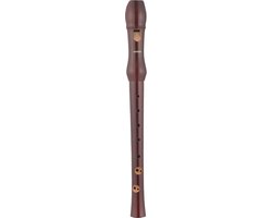 HOHNER blokfluit, Musica Line, barokke vingerzetting, dubbele gaten, tweedelig, donker perenhout.